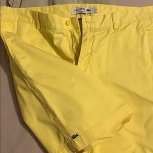 Bright yellow Lacoste original shorts